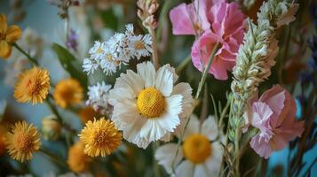 A close up of a bunch of flowers photo