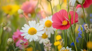Wild flowers in the field photo