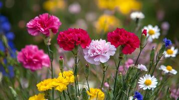 A field of colorful flowers in a field photo