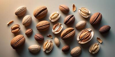 Nutty and walnut nuts on a white background photo