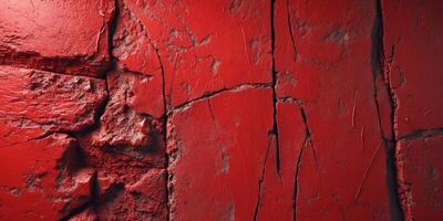 Intense grunge red wall texture with deep scratches for adding dramatic depth to designs. photo