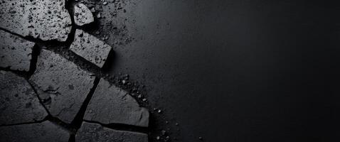 Abstract Dark Night Creative Asphalt Texture on Black Background for Modern Design Projects. photo