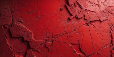 Intense grunge red wall texture with deep scratches for adding dramatic depth to designs photo