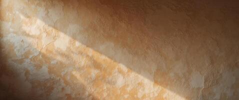 Dramatic light reveals the rough texture of Venetian plaster in a vibrant setting. photo