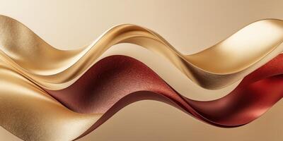 an exquisite golden abstract backdrop with flowing wavy lines in different tones of gold and red forming a modern and energetic design. photo
