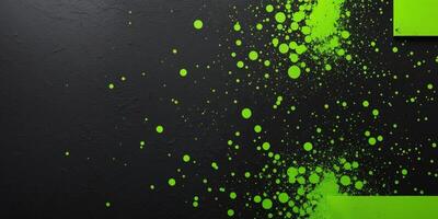 Black and green halftone background with grungy dots photo