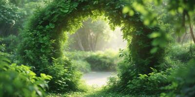 Vibrant Green Foliage Frame Creating a Natural Ambiance for Various Settings. photo