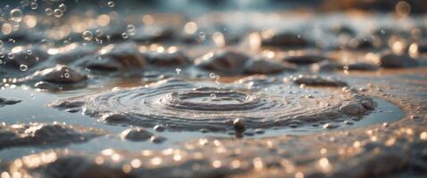 Bubbling energy of nature captured in a fisheye view of mesmerizing mud spring with hypnotic ripples showcasing the earth's raw power photo
