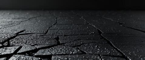 Abstract Dark Night Creative Asphalt Texture on Black Background for Modern Design Projects photo
