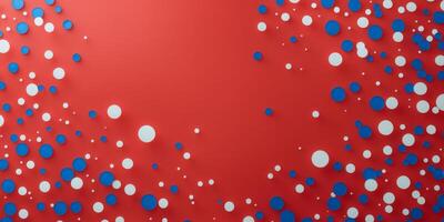 Vibrant Red Background Featuring Blue and White Dots with Blank Space for Custom Text or Graphics in a Contemporary Style photo