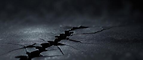 Black background with a central crack creating a dramatic visual effect. photo
