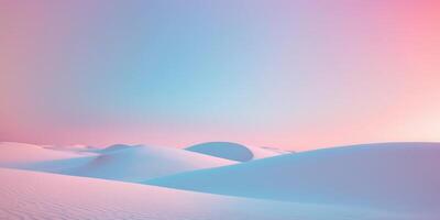 Soothing gradient background transitioning from soft pink to calming blue over gentle sand dunes photo