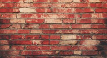 Red Brick Wall Texture Background with Distressed Surface for Design and Art Projects photo