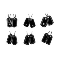 Dog Tags Design, and Linocut Silhouette vector