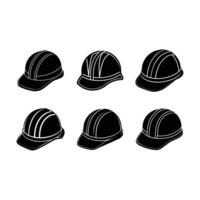 Hard Hat and Linocut Silhouette Design vector
