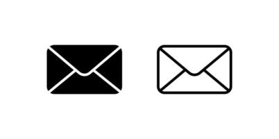 Mail envelope icon set. Email letter flat icon and outline icon. Simple symbols illustrations. Send mail message signs collection vector