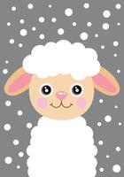 Lovely illustration with cute lamb sheep vector