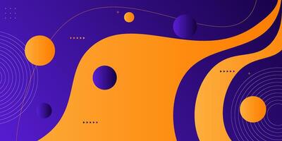 Modern purple and orange geometric business banner design. Creative banner design with wave shape as template. Simple horizontal banner. Eps10 vector