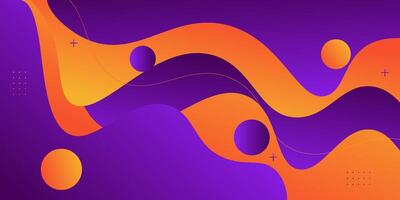 Purple and orange liquid shapes on bright colored liquid background. Abstract composition of liquid patterns. vector