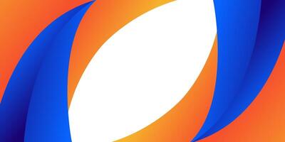 Simple blue and orange geometric business banner design. Creative banner design with wave shape and lines on white background for template. Simple horizontal banner. Eps10 vector