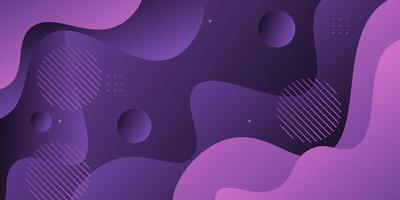 Abstract purple wavy background with shadow and circles. Purple gradient color on background. Eps10 vector