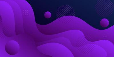 Purple geometric business banner design. Creative banner design with wave and circle shape as template. Simple design on blue horizontal banner. Eps10 vector