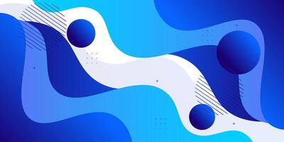 Abstract blue banner wave background. Simple bright colorful banner design. Wave pattern design. Eps10 vector