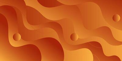 Colorful abstract orange geometric wave background. Liquid color design with shadow. Fluid shapes composition. Eps10 vector