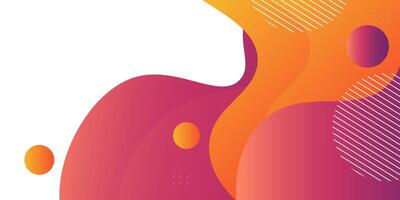 Modern purple and orange geometric business banner design. Creative banner design with wave shape as template. Simple horizontal banner. vector