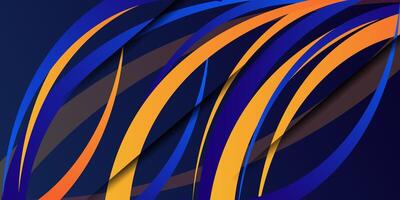 Abstract 3D geometric background pattern with dynamic blue and orange colors. Colorful line pattern design. eps10 vector