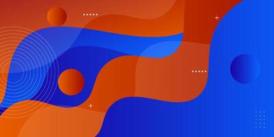 Modern abstract colorful orange and blue gradient wave liquid geometric background with liquid color gradient style. Suitable for banner, flyer, etc. Eps10 vector
