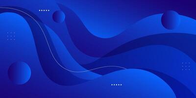 Abstract blue gradient wave background with simple shape elements. Dark blue design. Elegant concept vector