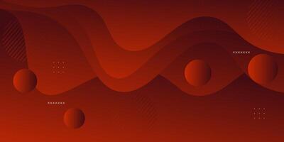 Abstract colorful dark orange geometric wave background. Fluid color design with shadow. Fluid shape composition. Eps10. vector