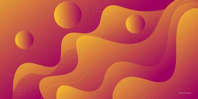 Orange and purple gradient geometric business banner with wave design on background. Creative banner design with wave shape and lines as template. Simple horizontal banner. Eps10 vector