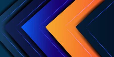 Abstract geometric dark blue and orange square theme overlapping background for graphic design vector