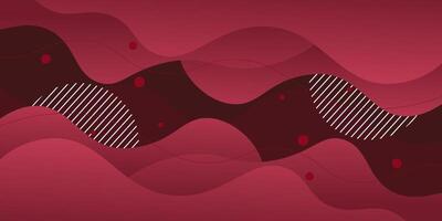 Abstract red wave geometric gradient background with 3d look and simple pattern. Cool and luxury design. eps10 vector