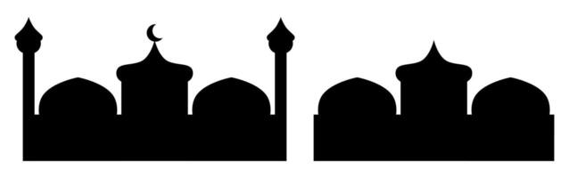 Striking silhouette featuring domes and minarets, perfect for architectural illustrations and thematic designs. vector