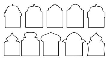 Set of decorative architectural silhouettes perfect for design projects and creative inspiration. vector