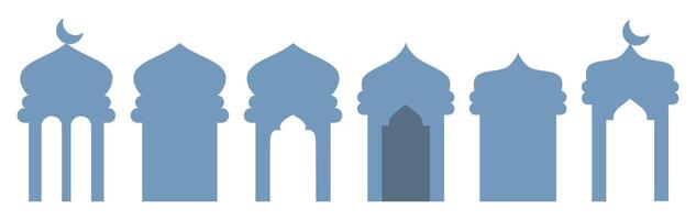 Elegant architectural silhouettes of traditional arches suitable for decorative or architectural use in various projects. vector