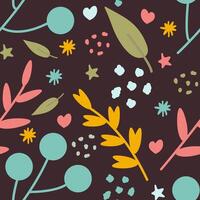 A seamless floral pattern featuring beautiful flowers and leaves in an elegant decorative style. Ideal for textiles, wrapping paper, backgrounds, and seasonal prints, bringing a fresh and natural feel vector