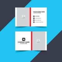 business card template design with red color vector