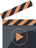 flat design Board clapperboard and play button icon png