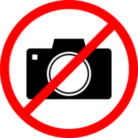 No use camera Sign for Privacy Zones and Restricted Areas. No camera area. No photo area png