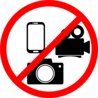 Please no camera recording and handphone sign. No use camera Sign for Privacy Zones and Restricted Areas. No camera area png