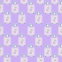 Seamless pattern of travel suitcase on wheels vector