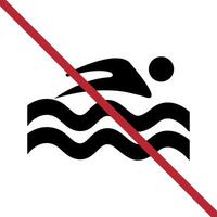 Warning no swim Symbol Sign. Swimming is not allowed. vector