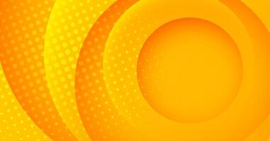 3D orange abstract background overlap layer on bright space with circles effect decoration. Modern graphic design element cutout style concept for web banner, flyer, card, or brochure cover vector