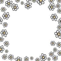 Daisy flower A delicate pattern of hand drawn daisies forming a floral frame vector