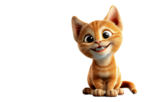 An orange cat with big eyes and a smile png