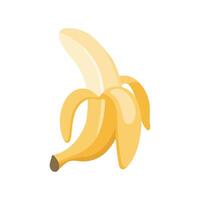 Peeled banana. Banana icon on white background. Illustration vector